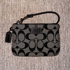 Coach Signature Small Wristlet Pouch Black